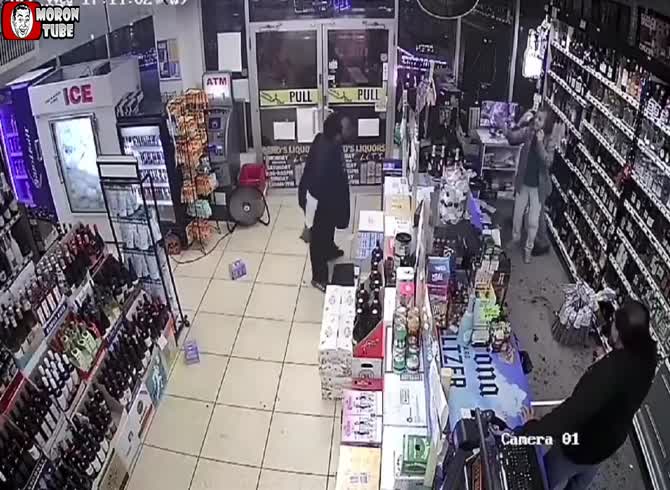 Video :They assault the staff by hurling bottles at them, and he lacks the funds to purchase alcohol!